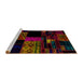 Sideview of Machine Washable Abstract Dark Brown Rug, wshabs1990