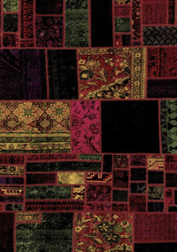 Patchwork Brown Transitional Rug, abs1990brn