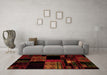 Machine Washable Patchwork Orange Transitional Area Rugs in a Living Room, wshabs1990org