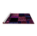 Sideview of Machine Washable Patchwork Purple Transitional Area Rugs, wshabs1990pur