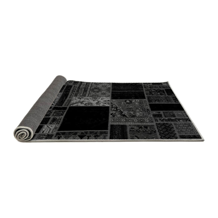 Sideview of Patchwork Gray Transitional Rug, abs1990gry