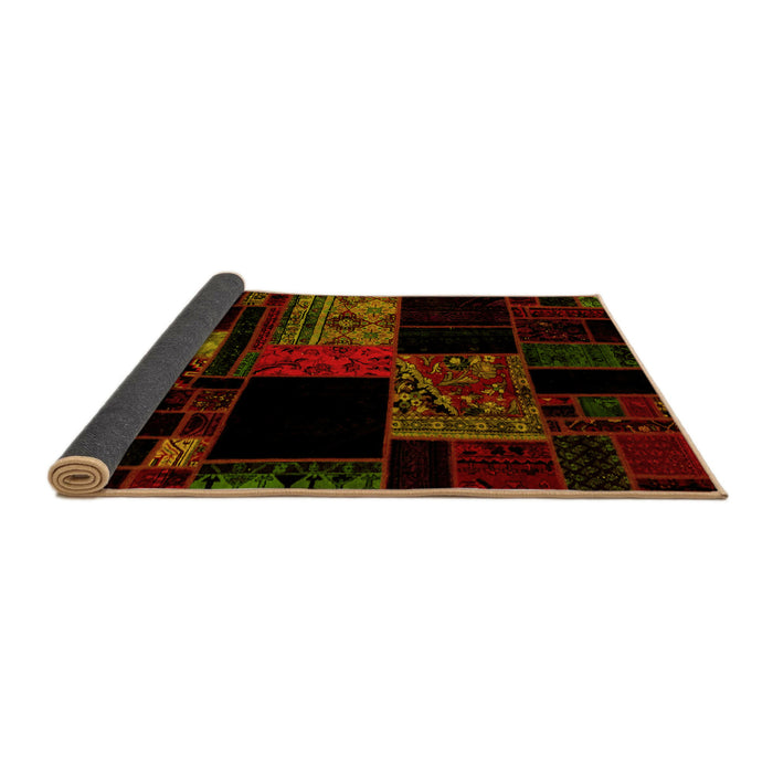 Sideview of Patchwork Yellow Transitional Rug, abs1990yw