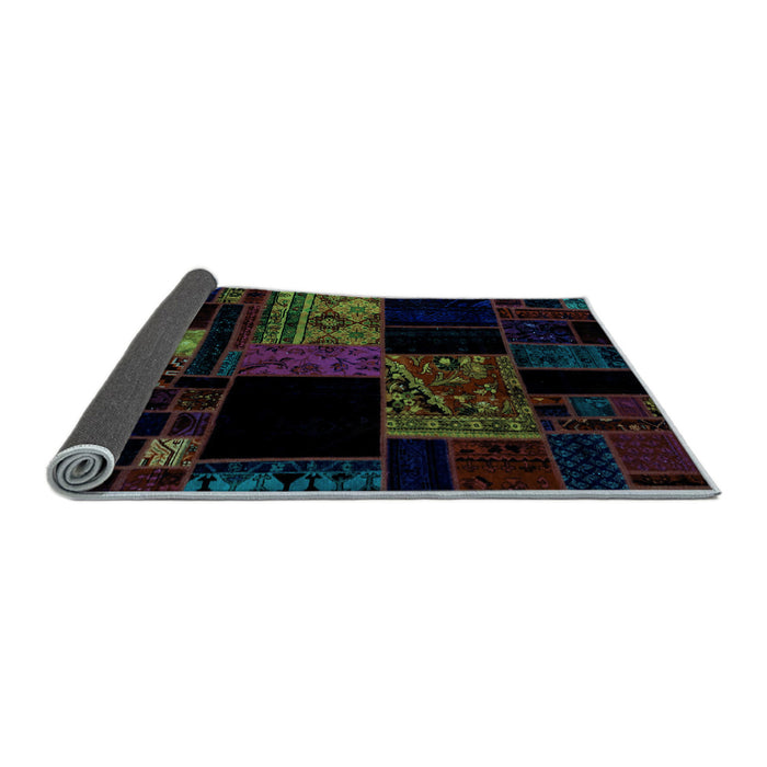 Sideview of Patchwork Light Blue Transitional Rug, abs1990lblu