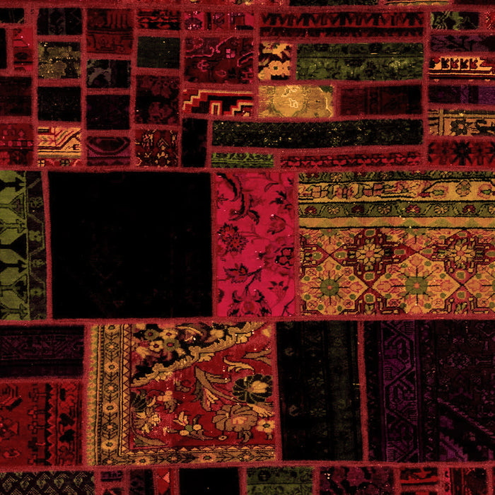 Patchwork Orange Transitional Rug, abs1990org