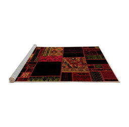 Sideview of Machine Washable Patchwork Orange Transitional Area Rugs, wshabs1990org