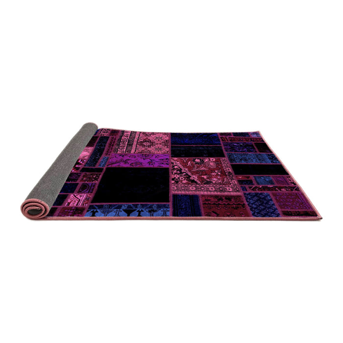 Sideview of Patchwork Purple Transitional Rug, abs1990pur