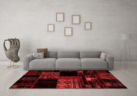 Machine Washable Patchwork Red Transitional Rug, wshabs1990red