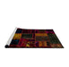 Sideview of Machine Washable Abstract Bakers Brown Rug, wshabs1991