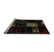 Sideview of Machine Washable Patchwork Light Blue Transitional Rug, wshabs1991lblu