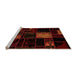 Sideview of Machine Washable Patchwork Orange Transitional Area Rugs, wshabs1991org