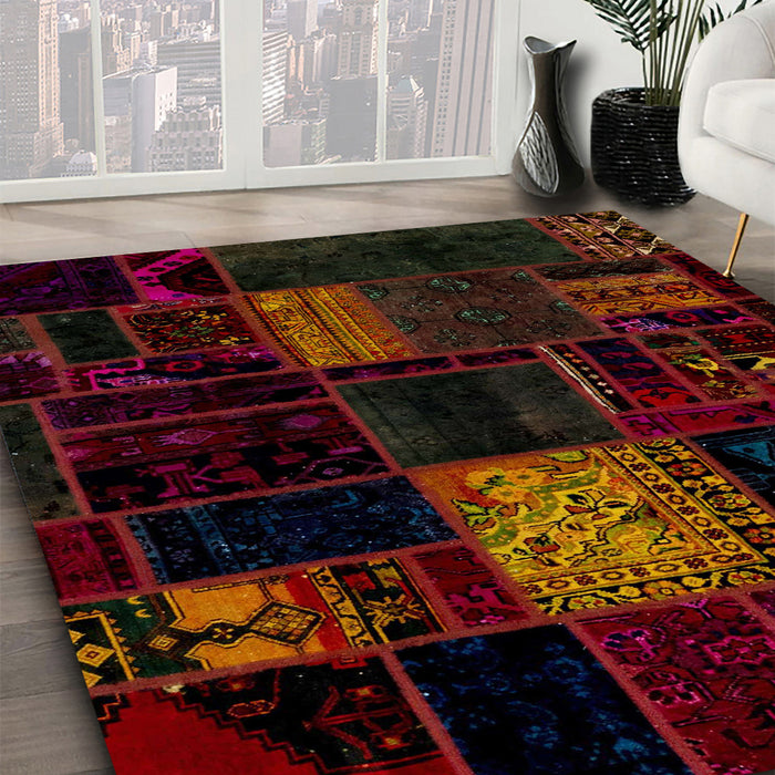Machine Washable Abstract Bakers Brown Rug in a Family Room, wshabs1991