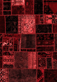 Patchwork Red Transitional Rug, abs1991red