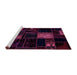 Sideview of Machine Washable Patchwork Purple Transitional Area Rugs, wshabs1991pur