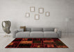 Machine Washable Patchwork Orange Transitional Area Rugs in a Living Room, wshabs1991org