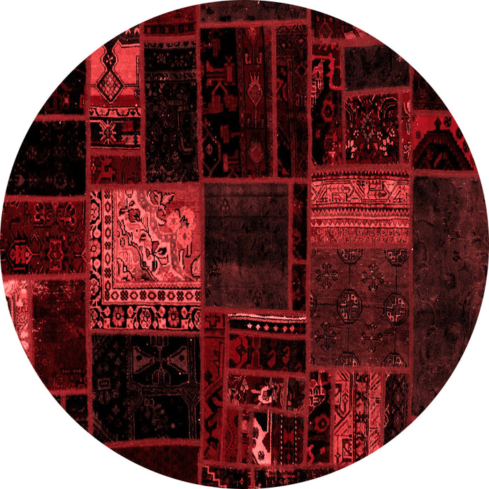 Machine Washable Patchwork Red Transitional Rug, wshabs1991red