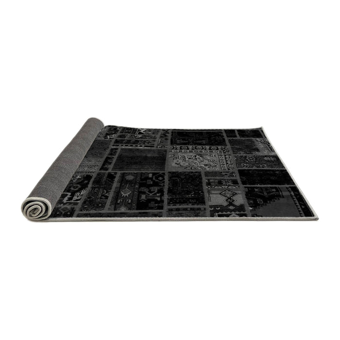 Sideview of Patchwork Gray Transitional Rug, abs1991gry