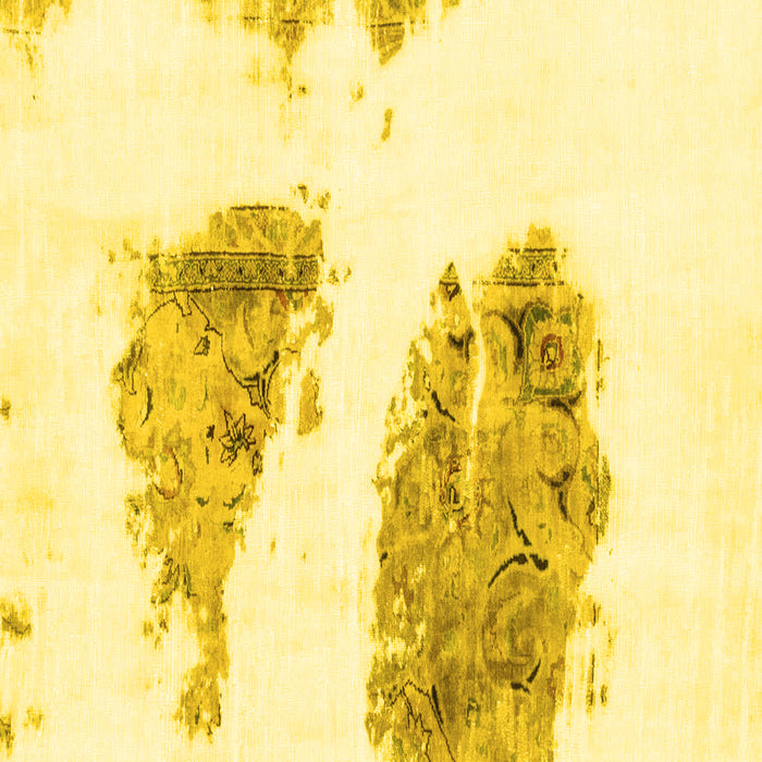 Square Abstract Yellow Modern Rug, abs1992yw