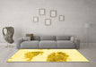 Machine Washable Abstract Yellow Modern Rug in a Living Room, wshabs1992yw