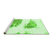 Sideview of Machine Washable Abstract Green Modern Area Rugs, wshabs1992grn