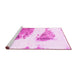 Sideview of Machine Washable Abstract Pink Modern Rug, wshabs1992pnk