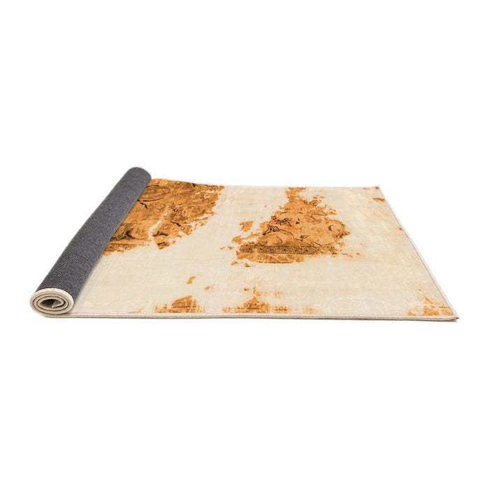 Sideview of Abstract Orange Modern Rug, abs1992org