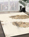 Machine Washable Abstract Blanched Almond Beige Rug in a Family Room, wshabs1992