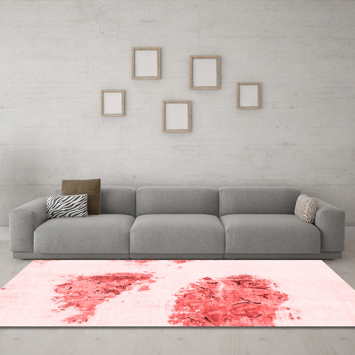 Modern Red Washable Rugs