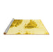 Sideview of Machine Washable Abstract Yellow Modern Rug, wshabs1992yw