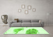 Machine Washable Abstract Green Modern Area Rugs in a Living Room,, wshabs1992grn