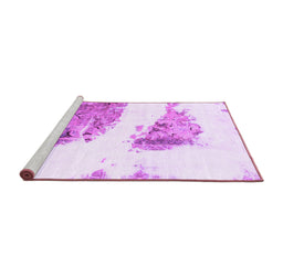 Sideview of Machine Washable Abstract Purple Modern Area Rugs, wshabs1992pur