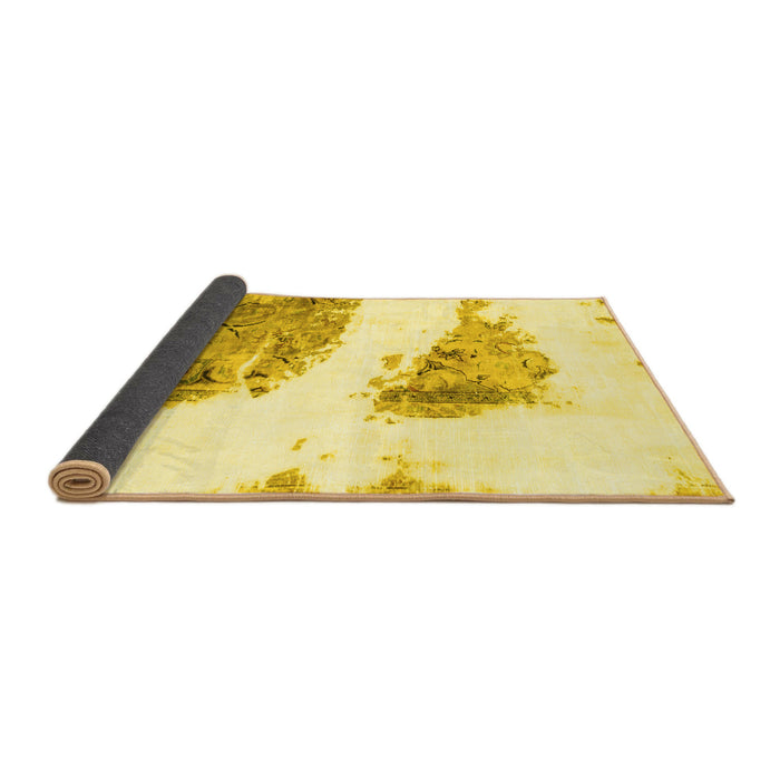 Sideview of Abstract Yellow Modern Rug, abs1992yw