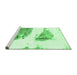 Sideview of Machine Washable Abstract Emerald Green Modern Area Rugs, wshabs1992emgrn