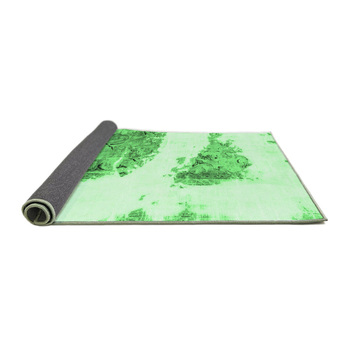 Sideview of Abstract Emerald Green Modern Rug, abs1992emgrn