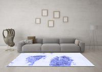 Machine Washable Abstract Blue Modern Rug, wshabs1992blu