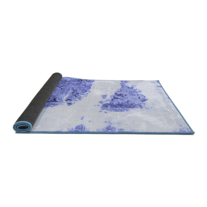 Sideview of Abstract Blue Modern Rug, abs1992blu