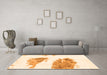 Machine Washable Abstract Orange Modern Area Rugs in a Living Room, wshabs1992org