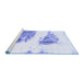 Sideview of Machine Washable Abstract Blue Modern Rug, wshabs1992blu