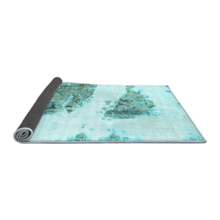 Sideview of Abstract Light Blue Modern Rug, abs1992lblu