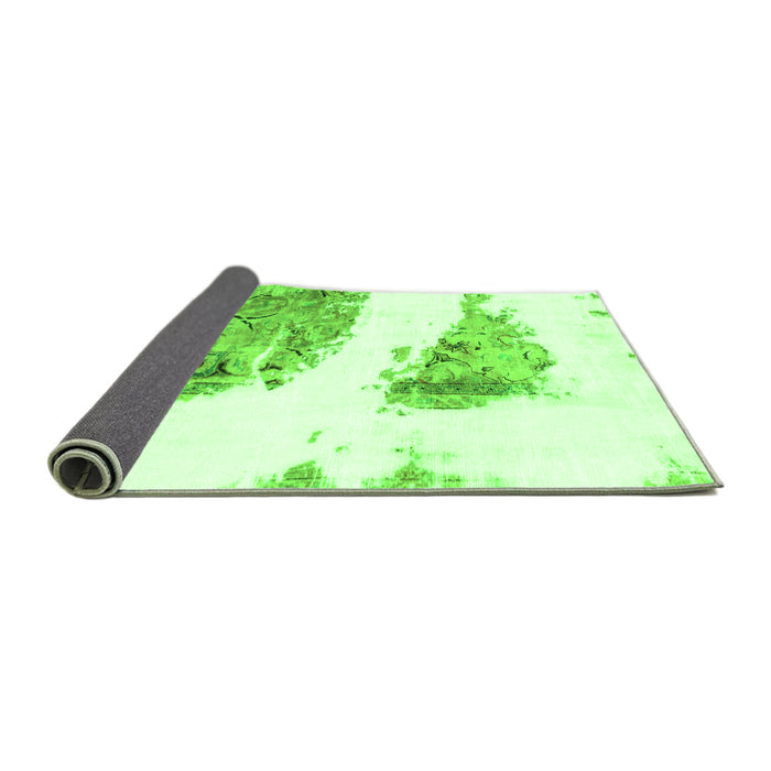 Sideview of Abstract Green Modern Rug, abs1992grn