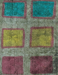 Machine Washable Abstract Rosy-Finch Purple Rug, wshabs1993