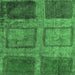 Square Abstract Emerald Green Modern Rug, abs1993emgrn