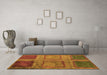 Machine Washable Abstract Orange Modern Area Rugs in a Living Room, wshabs1993org