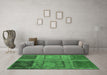 Machine Washable Abstract Emerald Green Modern Area Rugs in a Living Room,, wshabs1993emgrn