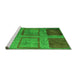 Sideview of Machine Washable Abstract Green Modern Area Rugs, wshabs1993grn