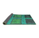 Sideview of Abstract Turquoise Modern Rug, abs1993turq