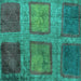 Square Abstract Turquoise Modern Rug, abs1993turq