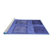 Sideview of Machine Washable Abstract Blue Modern Rug, wshabs1993blu