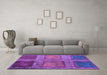 Machine Washable Abstract Purple Modern Area Rugs in a Living Room, wshabs1993pur