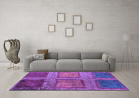 Machine Washable Abstract Purple Modern Rug, wshabs1993pur