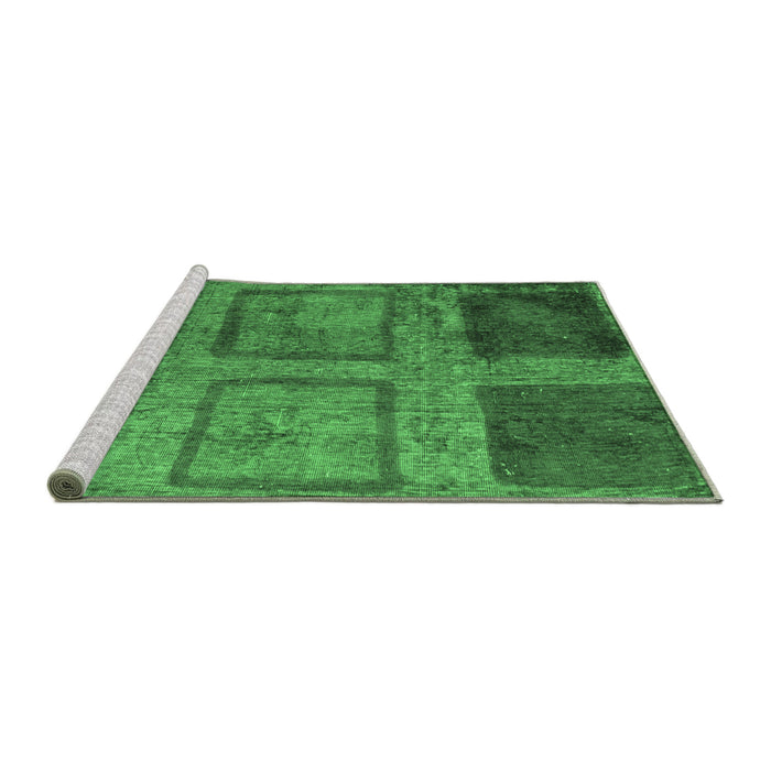 Sideview of Machine Washable Abstract Emerald Green Modern Area Rugs, wshabs1993emgrn